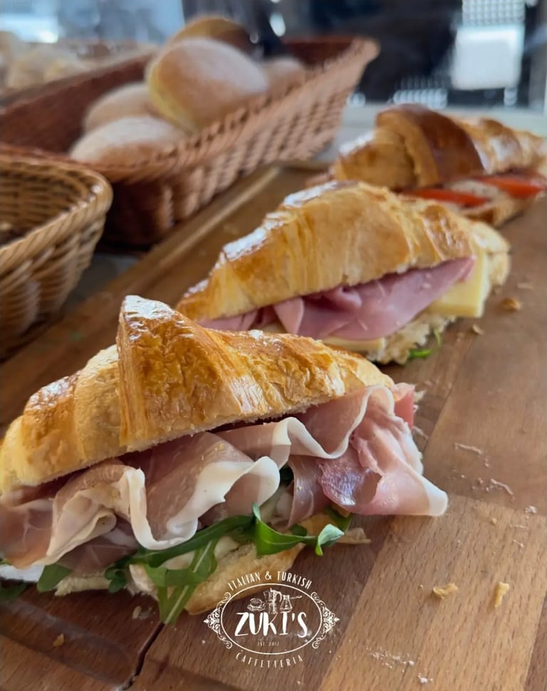 Filled croissant sandwiches